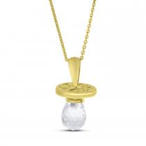 14K Yellow Gold Synthetic Garnet Hushabye Pendant