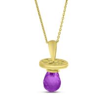 14K Yellow Gold Synthetic Garnet Hushabye Pendant