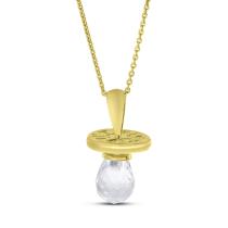 14K Yellow Gold Synthetic Garnet Hushabye Pendant