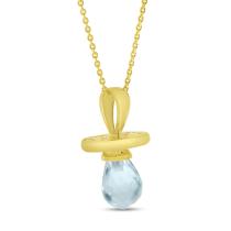 14K Yellow Gold Synthetic Pink Topaz Hushabye Pendant