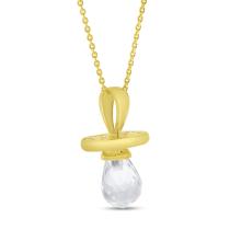 14K Yellow Gold Synthetic Pink Topaz Hushabye Pendant