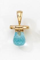 10K Yellow Gold Synthetic Aquamarine Hushabye Pendant