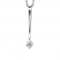 14K White Gold .16 Ct Diamond Drop Pendant