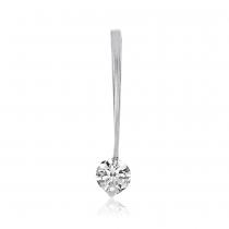 14K White Gold .33 Ct Diamond Drop Pendant