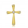 14K Yellow Gold Contemporary Diamond Cross Pendant