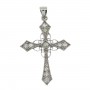 14k White Gold Diamond Celtic Cross