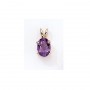14K Yellow Gold Oval Amethyst Pendant