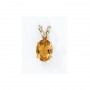 14K Yellow Gold Oval Citrine Pendant