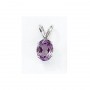 14K White Gold Oval Amethyst Pendant