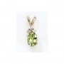 14K Yellow Gold Oval Peridot and Diamond Pendant