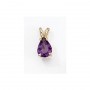 14K Yellow Gold Pear Amethyst Pendant