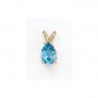 14K Yellow Gold Pear Blue Topaz Pendant