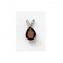 14K White Gold Pear Garnet Pendant