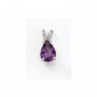 14K White Gold Pear Amethyst Pendant