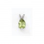 14K White Gold Pear Peridot Pendant