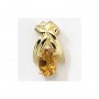 14K Yellow Gold Oval Citrine and Diamond Pendant