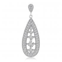 14K White Gold .25 Ct Diamond Teardrop Pendant