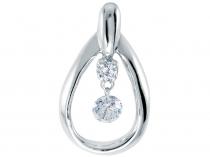 14K White Gold Diamond Dashing Diamonds Pendant