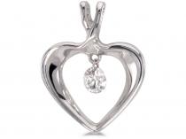 14K White Gold Diamond Dashing Diamonds Pendant