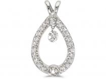 14K White Gold Diamond Dashing Diamonds Pendant