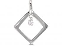 14K White Gold Diamond Dashing Diamonds Pendant