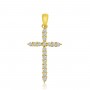 14k Yellow Gold Diamond Cross