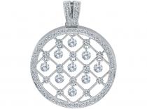 14K White Gold Diamond Dashing Diamonds Pendant