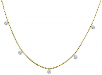 14K Yellow Gold Diamond Dashing Diamond 18 inch Necklace