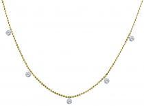 14K Yellow Gold Diamond Dashing Diamonds 16 inch Necklace