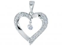 14K White Gold Diamond Dashing Diamonds Pendant