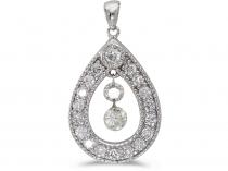 14K White Gold Diamond Dashing Diamonds Pendant