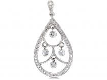 14K White Gold Diamond Dashing Diamonds Pendant