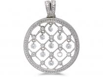 14K White Gold Diamond Dashing Diamonds Pendant