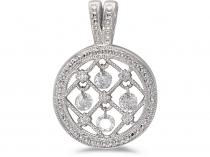 14K White Gold Diamond Dashing Diamonds Pendant