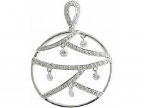 14K White Gold Diamond Dashing Diamonds Pendant
