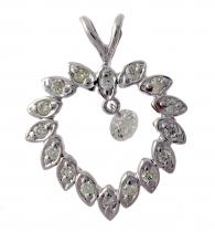 14K White Gold Diamond Dashing Diamonds Pendant