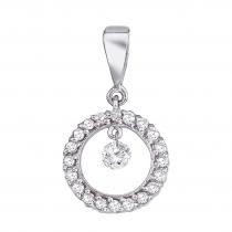 14K White Gold Diamond Dashing Diamonds Pendant