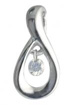 14K White Gold Diamond Dashing Diamonds Pendant