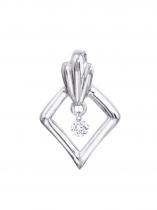 14K White Gold Diamond Dashing Diamonds Pendant