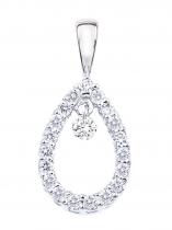 14K White Gold Diamond Dashing Diamonds Pendant