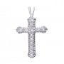 14k White Gold Diamond Cross