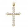 14K Yellow Gold Straight 0.56 Ct Diamond Cross Pendant