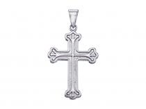 14K White Gold Large Cross Pendant