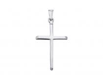 14K White Gold Plain Cross Pendant