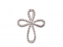 14K White Gold Diamond Open Cross Pendant