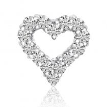 14K White Gold Diamond Heart Pendant