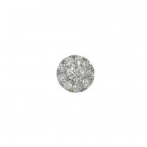 14K White Gold .25 Ct Diamond Clustaire Round Pendant