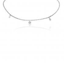 14K White Gold Diamond By the Yard .30 Ct Dashing Diamond 18 inch Necklace