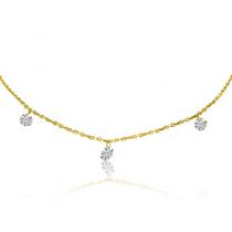 14K Yellow Gold Graduated Diamond By the Yard .55 Ct Necklace