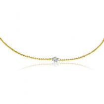 14K Yellow Gold 16 inch Single .25 Ct Diamond by the Yard Dashing Diamond Necklace